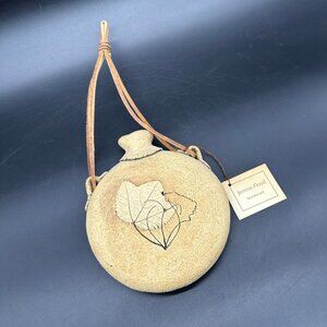 Vintage Wall Vase Jimmie Floyd Stoneware Pottery Leaf Clay Art 1970s Botanical